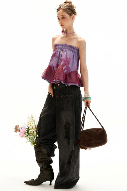 Floral Mesh Patchwork Camisole