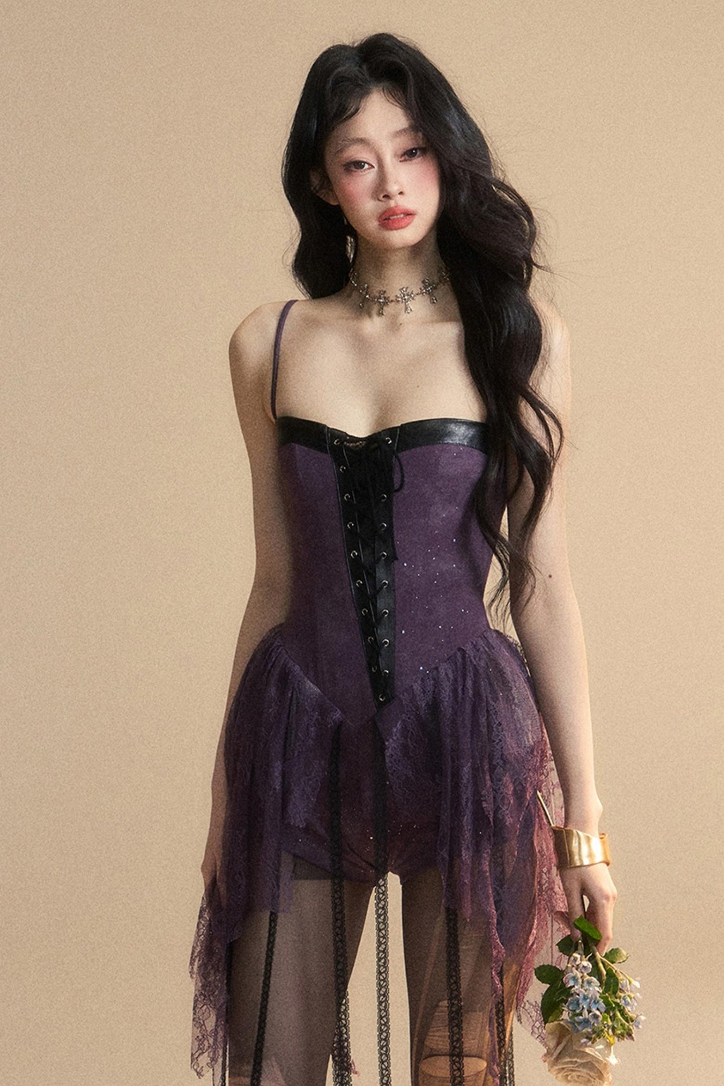 Lace Halter Mini Dress