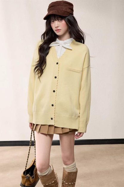 V-Neck Knitted Cardigan