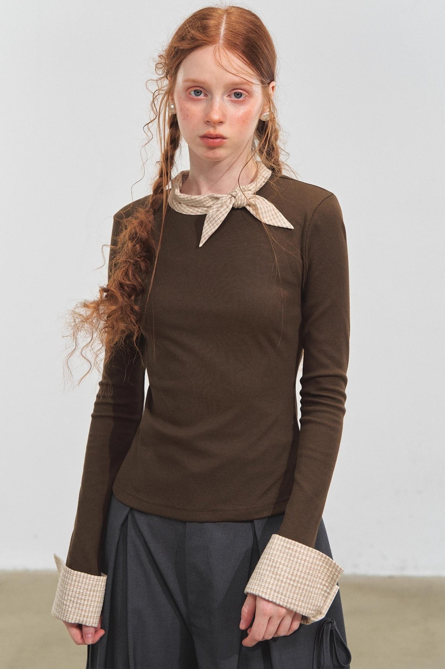 Bow Tie Slim Knit Top