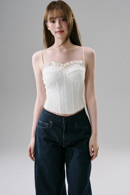 Stretch Lace Corset Camisole Top