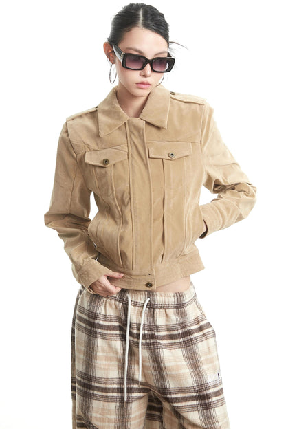 Korean Khaki Long Sleeve Jacket