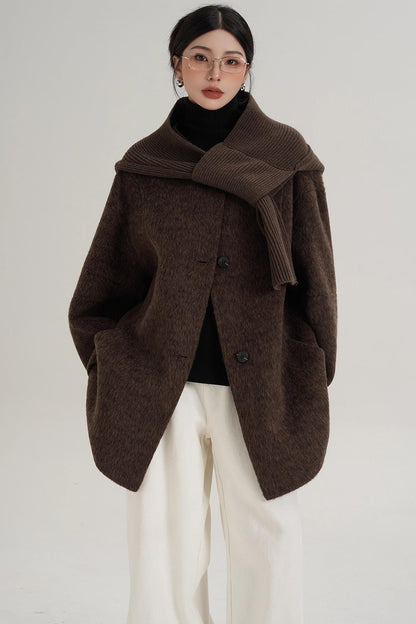 Elegant Chestnut Wool Coat
