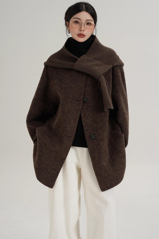 Elegant Chestnut Wool Coat