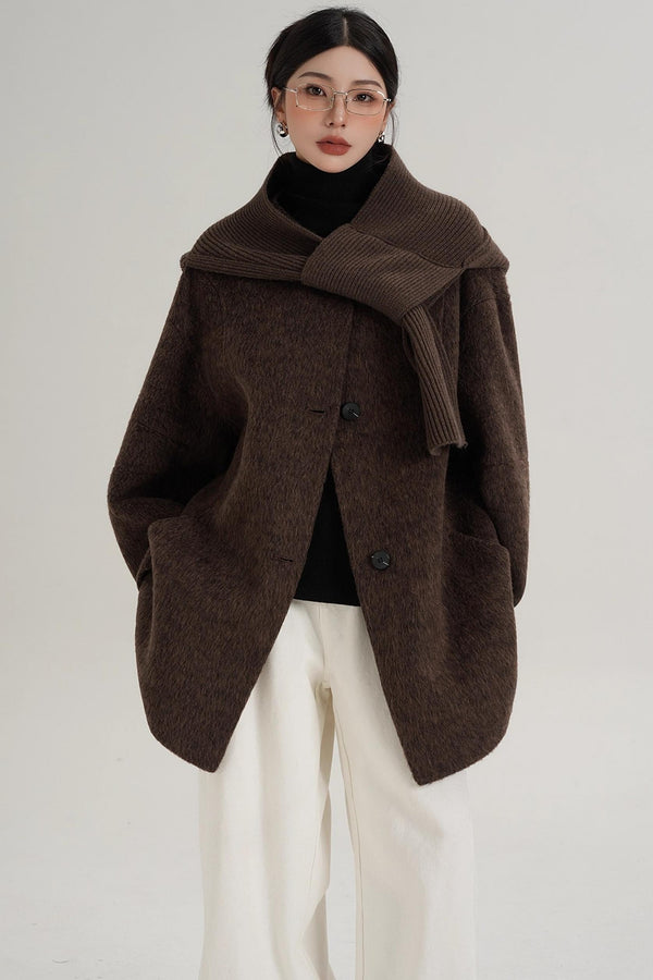 Elegant Chestnut Wool Coat