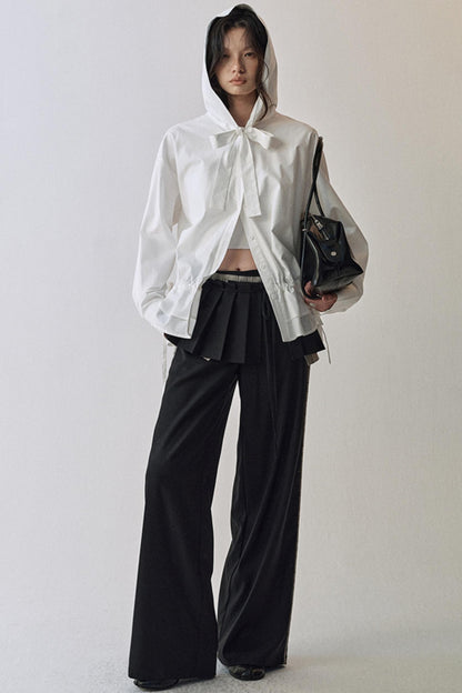 Constriction Silhouette Hooded Jacket