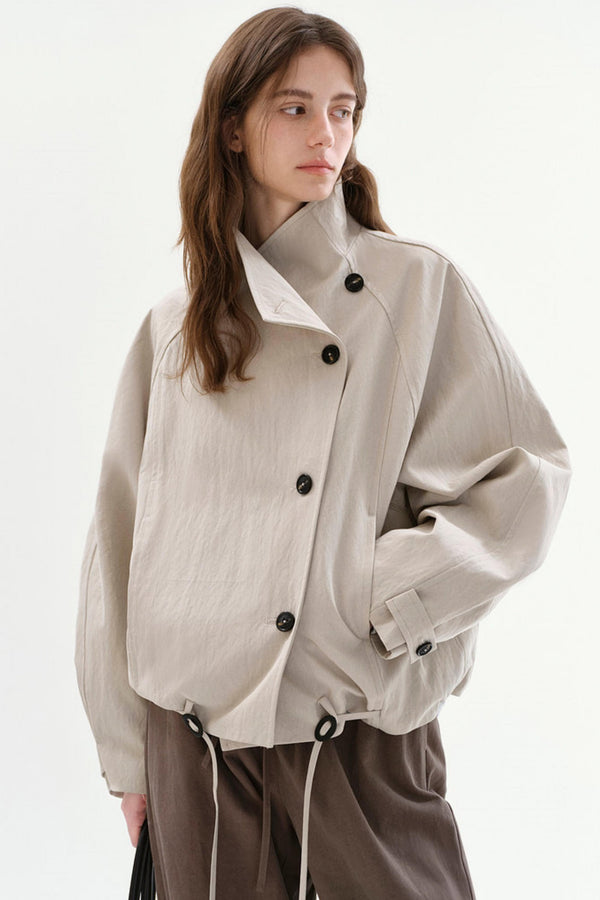 Elegant Drawstring Trench Coat