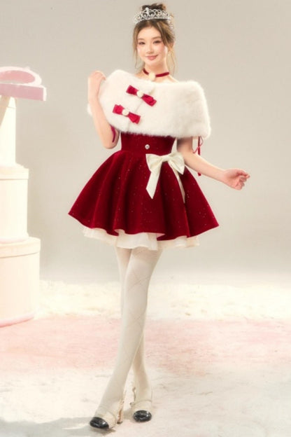 French Velvet Mini Dress Set-Up