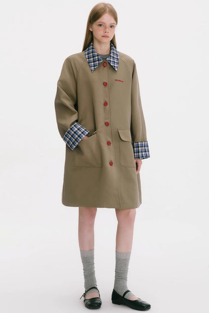 Vintage Plaid Long Coat