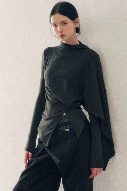 Irregular Waist-Cinching Winter Top