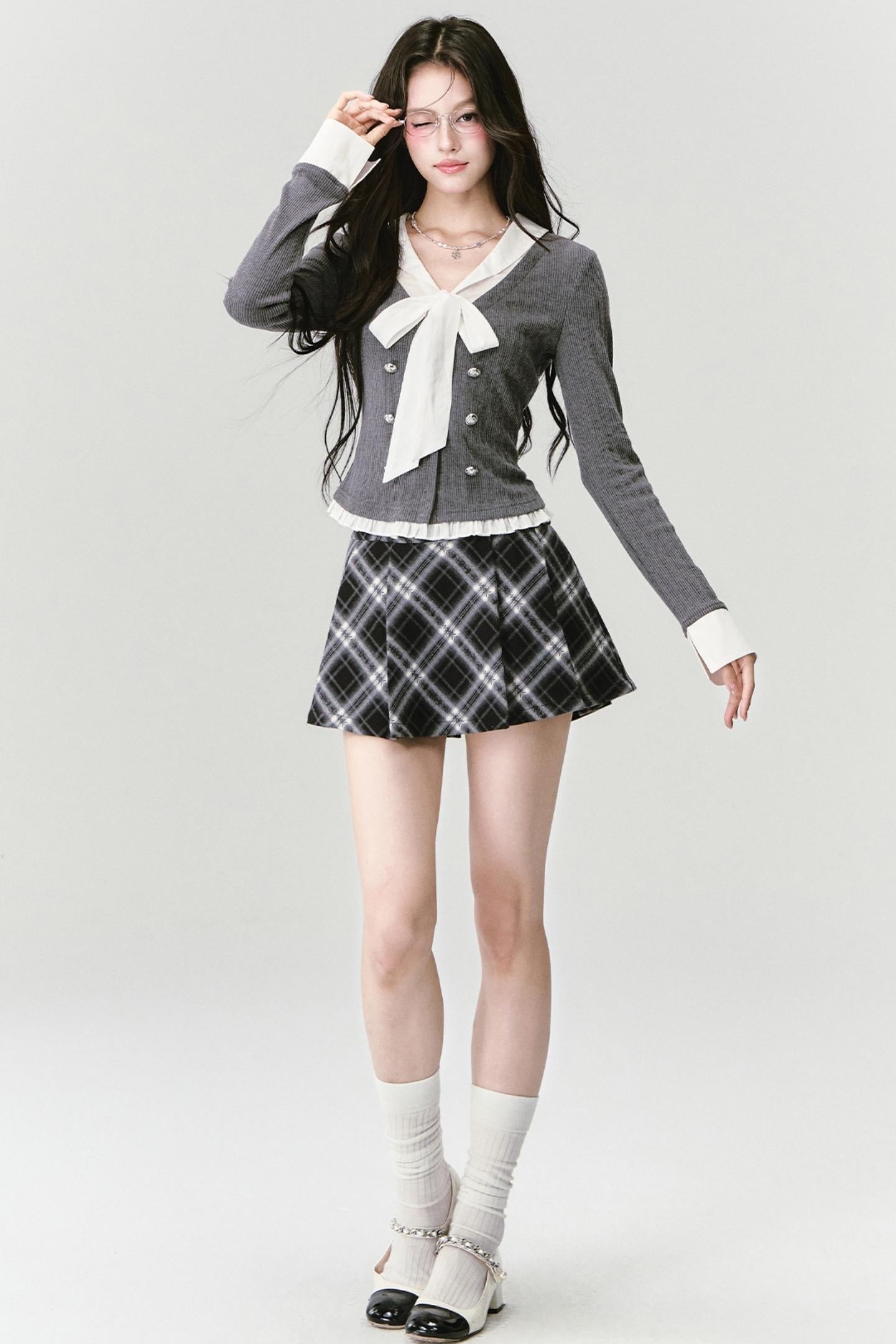 Vintage Pleated A-Line Skirt