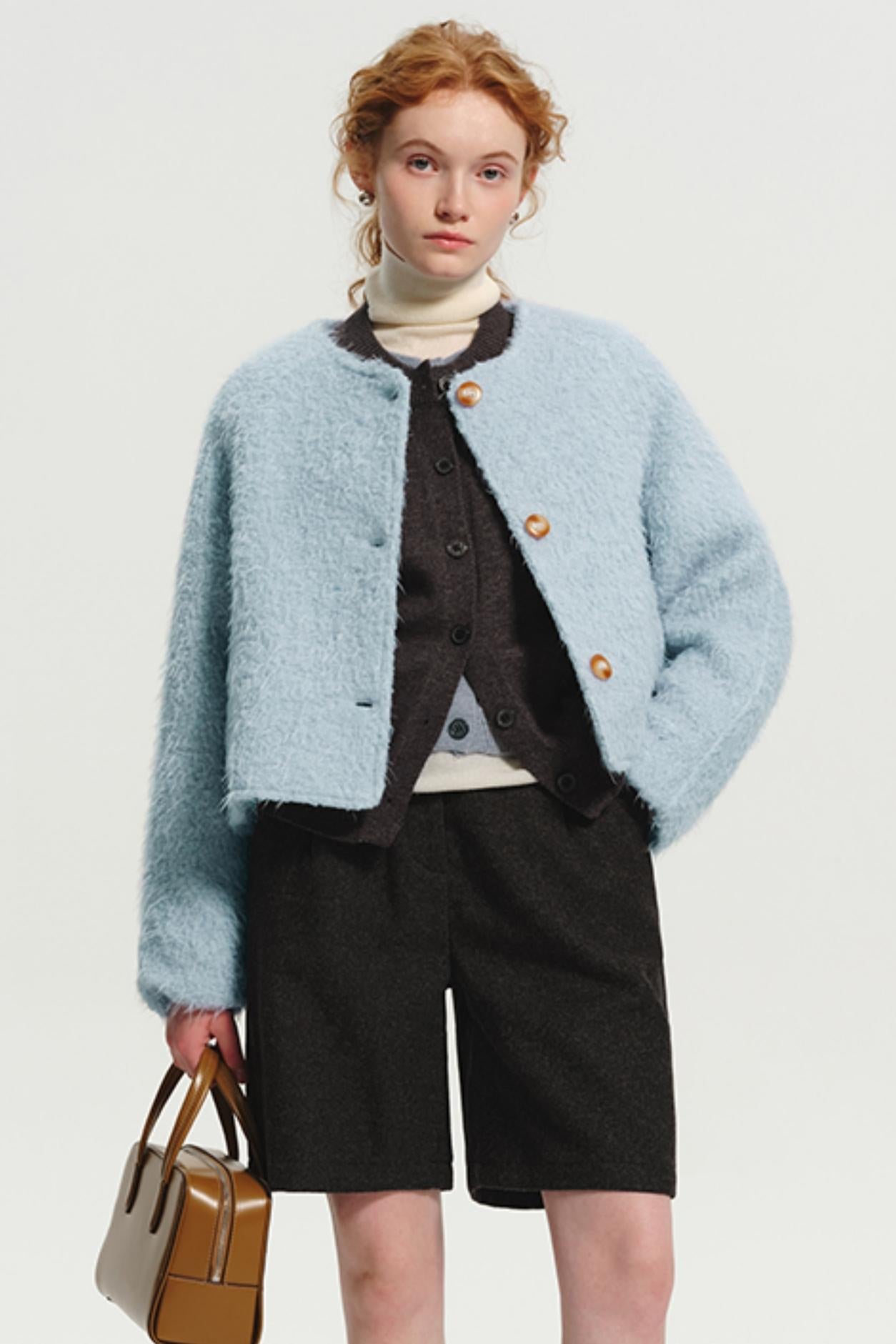 French Style Wool Tweed Crop Jacket