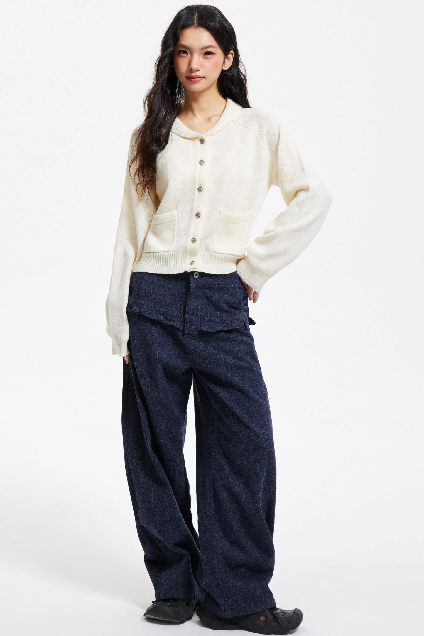 Pure Wool Raglan Cardigan