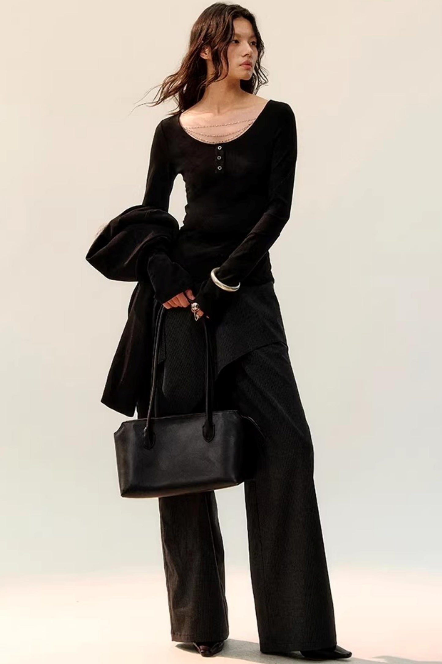 Silberketten-Slim-Fit-T-Shirt