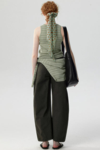 Set top cardigan in lana color muschio chiaro