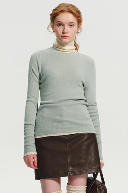 Women's Crew Neck Wool Knit Top