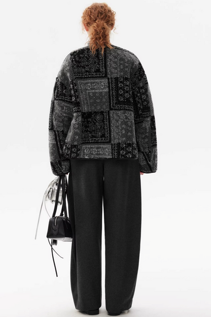 Retro Samt Steppjacke