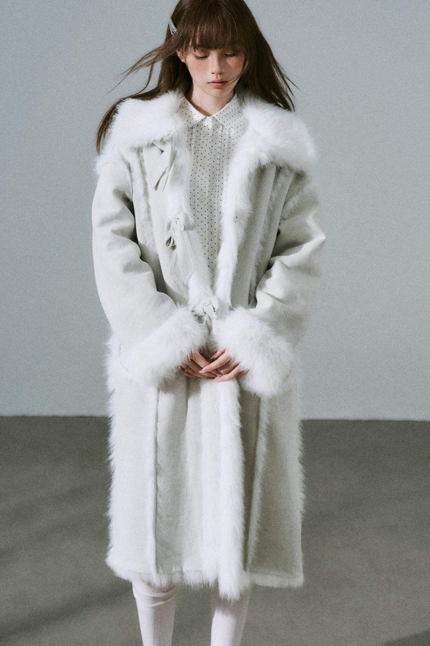 Sweet Silver Grey Fur Jacket