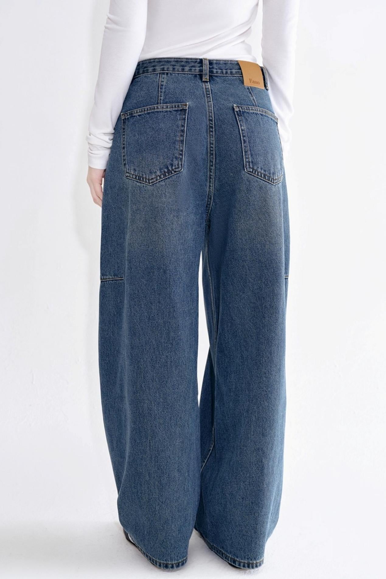 Loose Scimitar Split Brushed Jeans