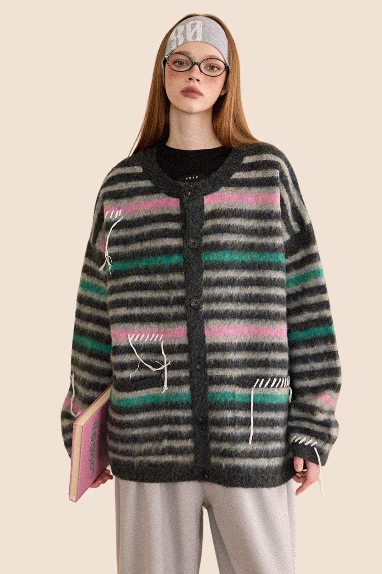 Vintage Wool Stripe Knitted Cardigan