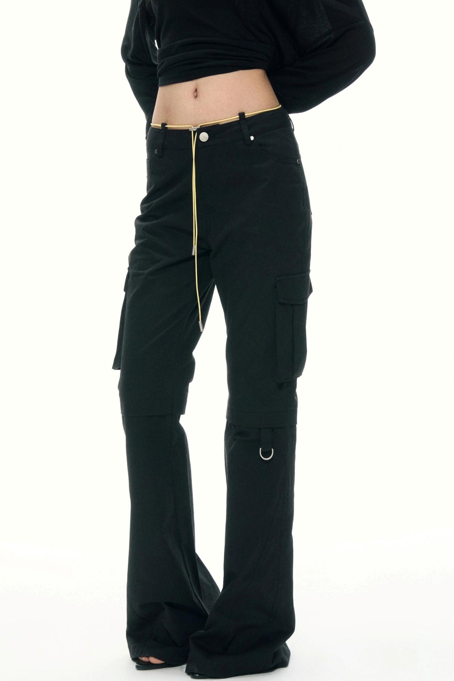 Retro Color-Block Flare Pants