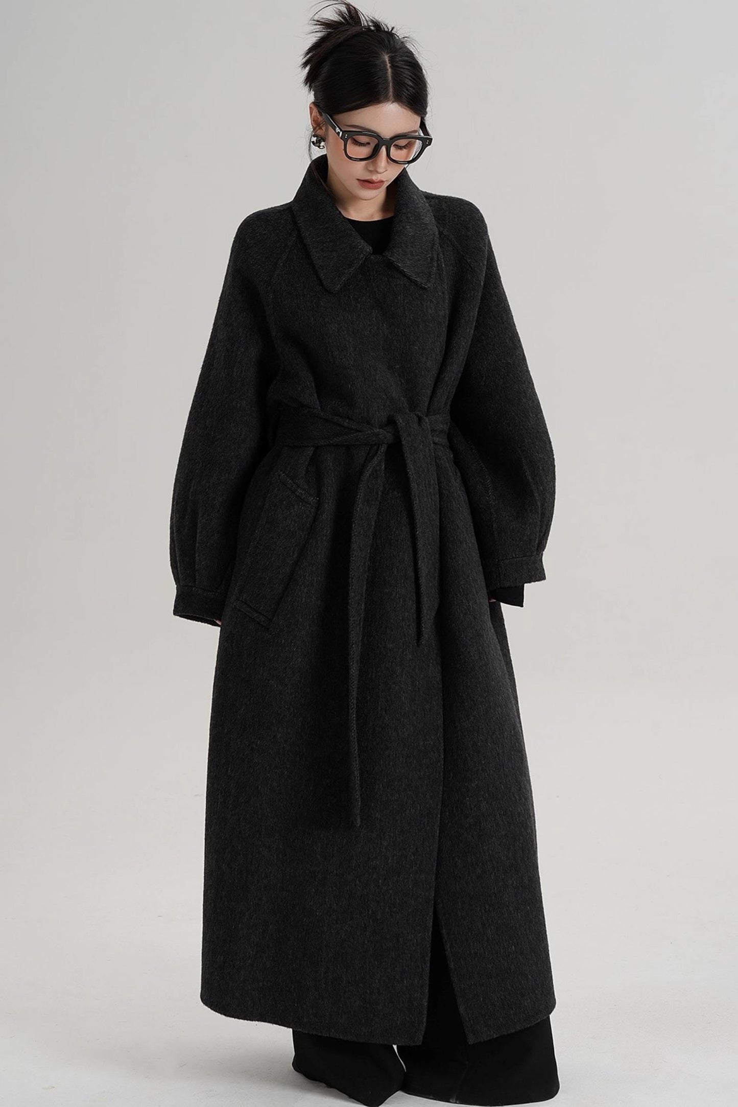 Temperament Back Slit Wool Coat
