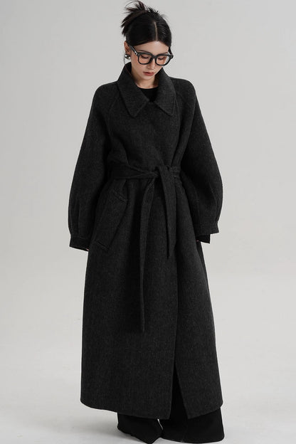 Temperament Back Slit Wool Coat