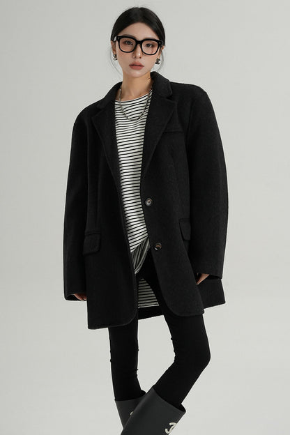 High-End Wool Tweed Suit Jacket