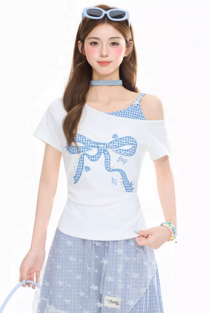 Bowknot One-Shoulder Top