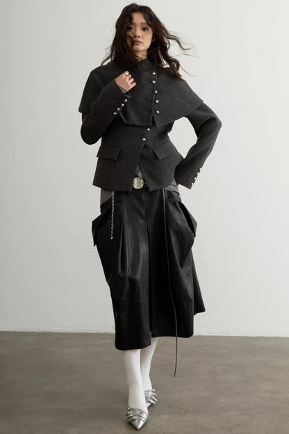 Retro Woolen Cape Coat