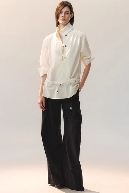 Feather Traces V-Neck Blouse