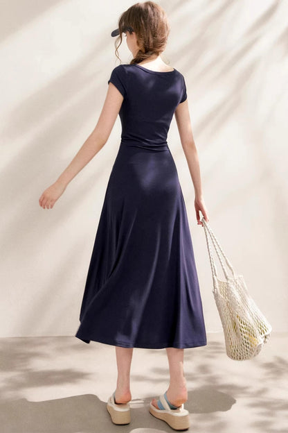 Slim Lace V-Neck A-Line Dress