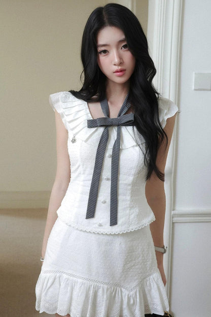 Bow Ruffle Skirt Set-Up