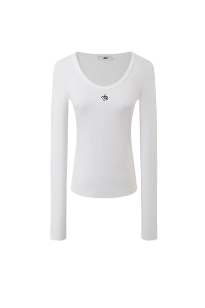 U-Neck Slim Fit Long Sleeve T-Shirt