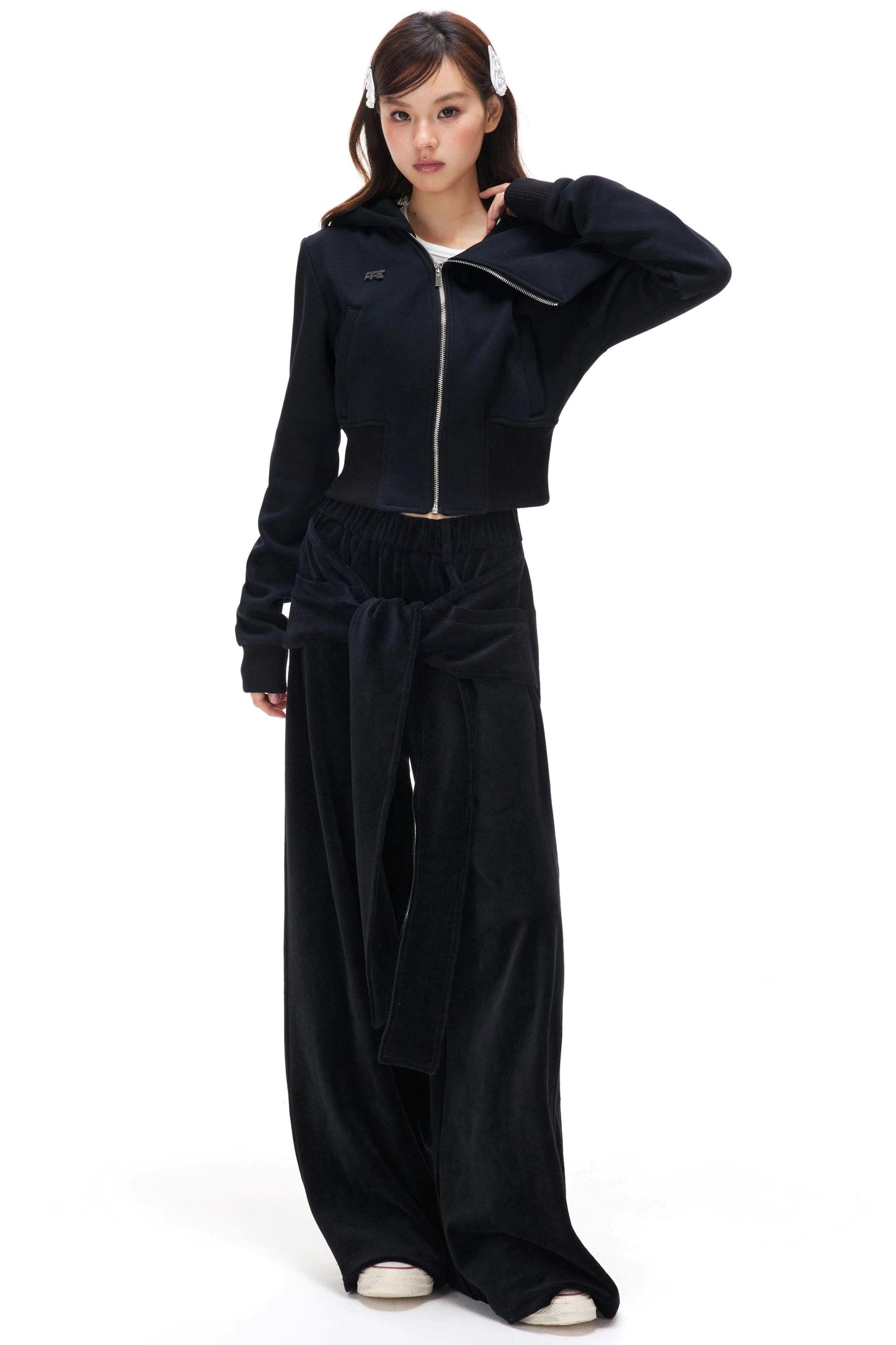 Diagonal Placket Fleece Jacket