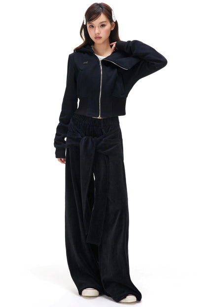 Diagonal Placket Fleece Jacket