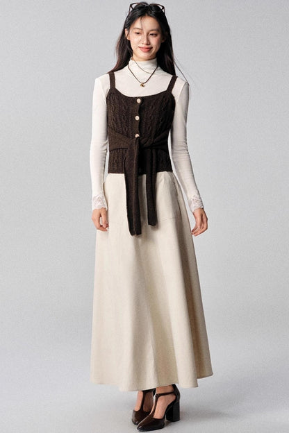 Mountains White A-Line Skirt