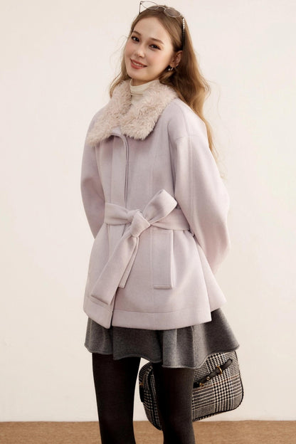 Woolen Mid-Length Winter Plush Wool Coat