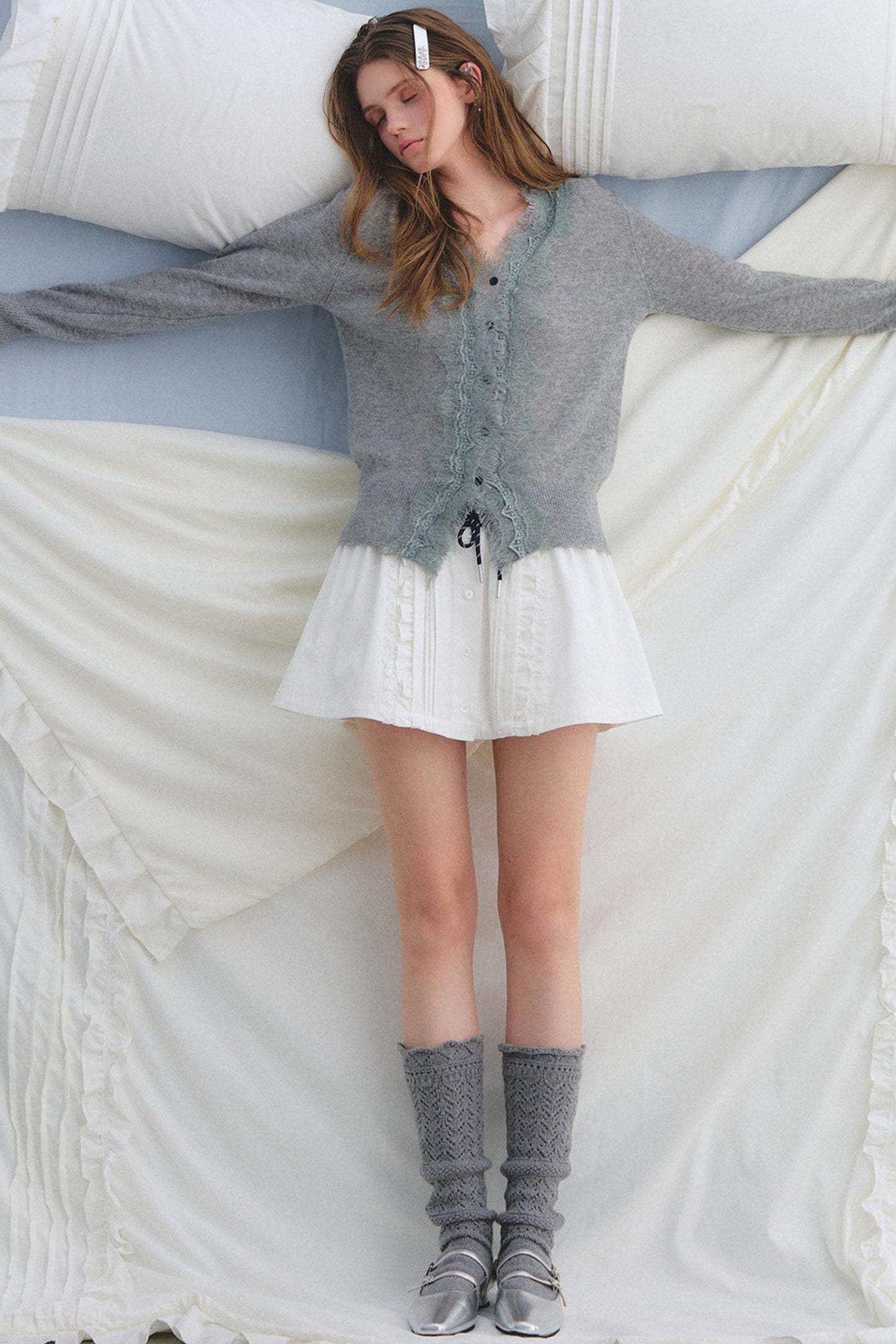 Lace Trim Patchwork Skirt