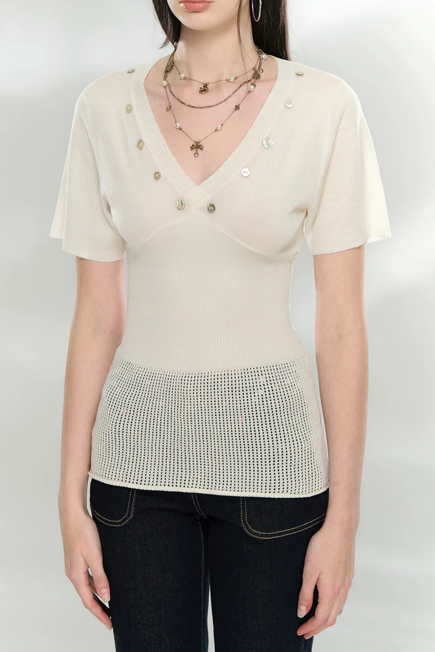 Waist-Cinching Knitted Top
