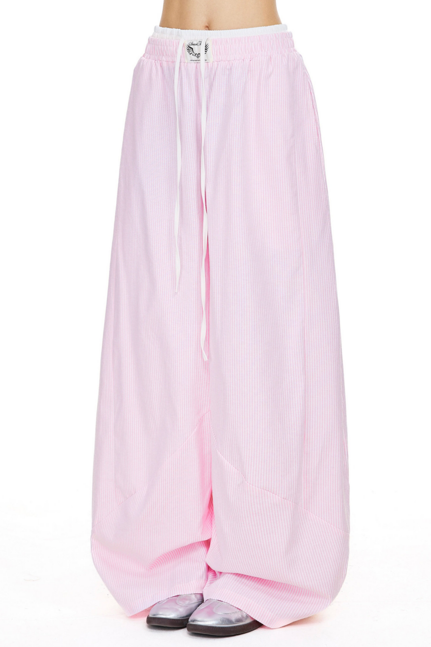 Retro Striped Wide-Leg Pants