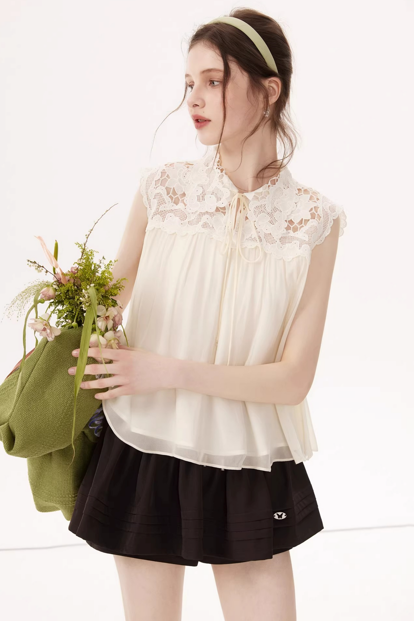 Hollow Embroidery Lace Top