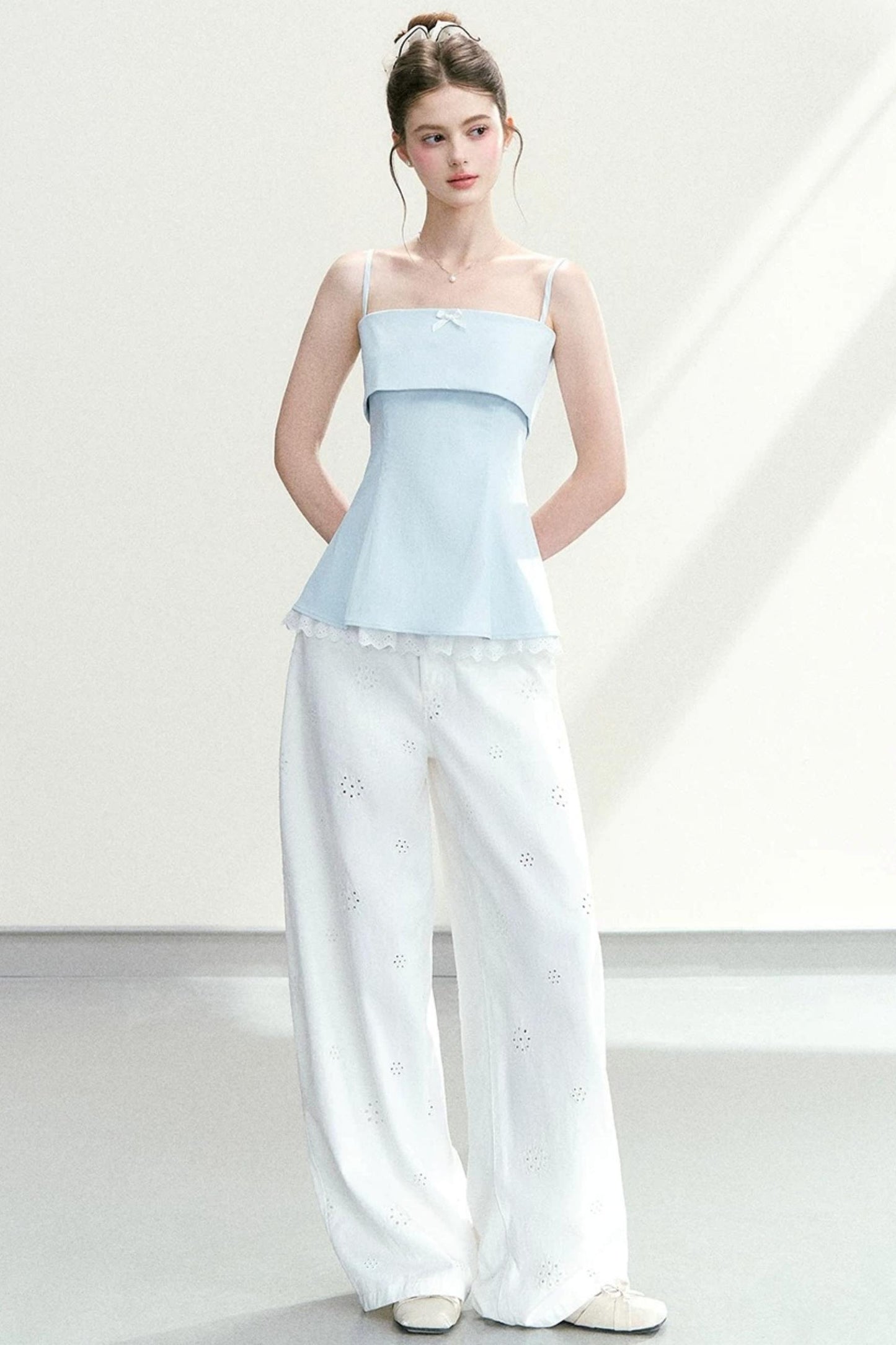 Lace Bow-Tie Camisole Top Set-Up