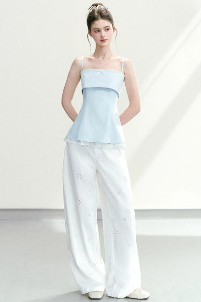 Lace Bow-Tie Camisole Top Set-Up