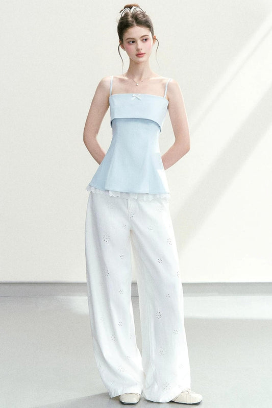 Lace Bow-Tie Camisole Top Set-Up