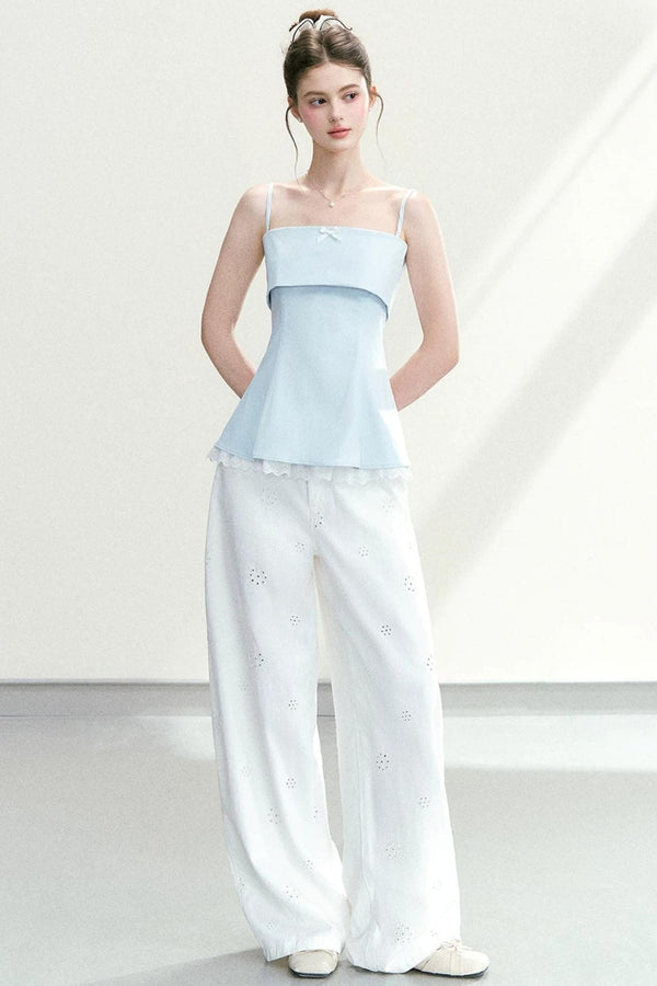 Lace Bow-Tie Camisole Top Set-Up