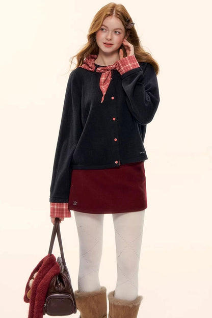 Wool Blend Plaid Sweater