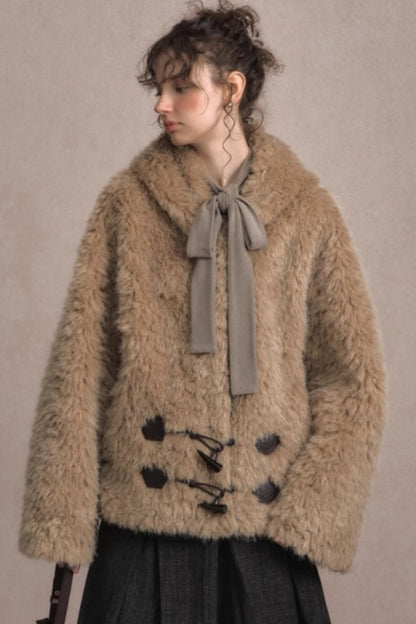 Winter Fluffy Lambswool Hooded Jacket