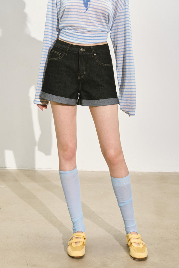 Summer Womens Wide-Leg Denim Shorts