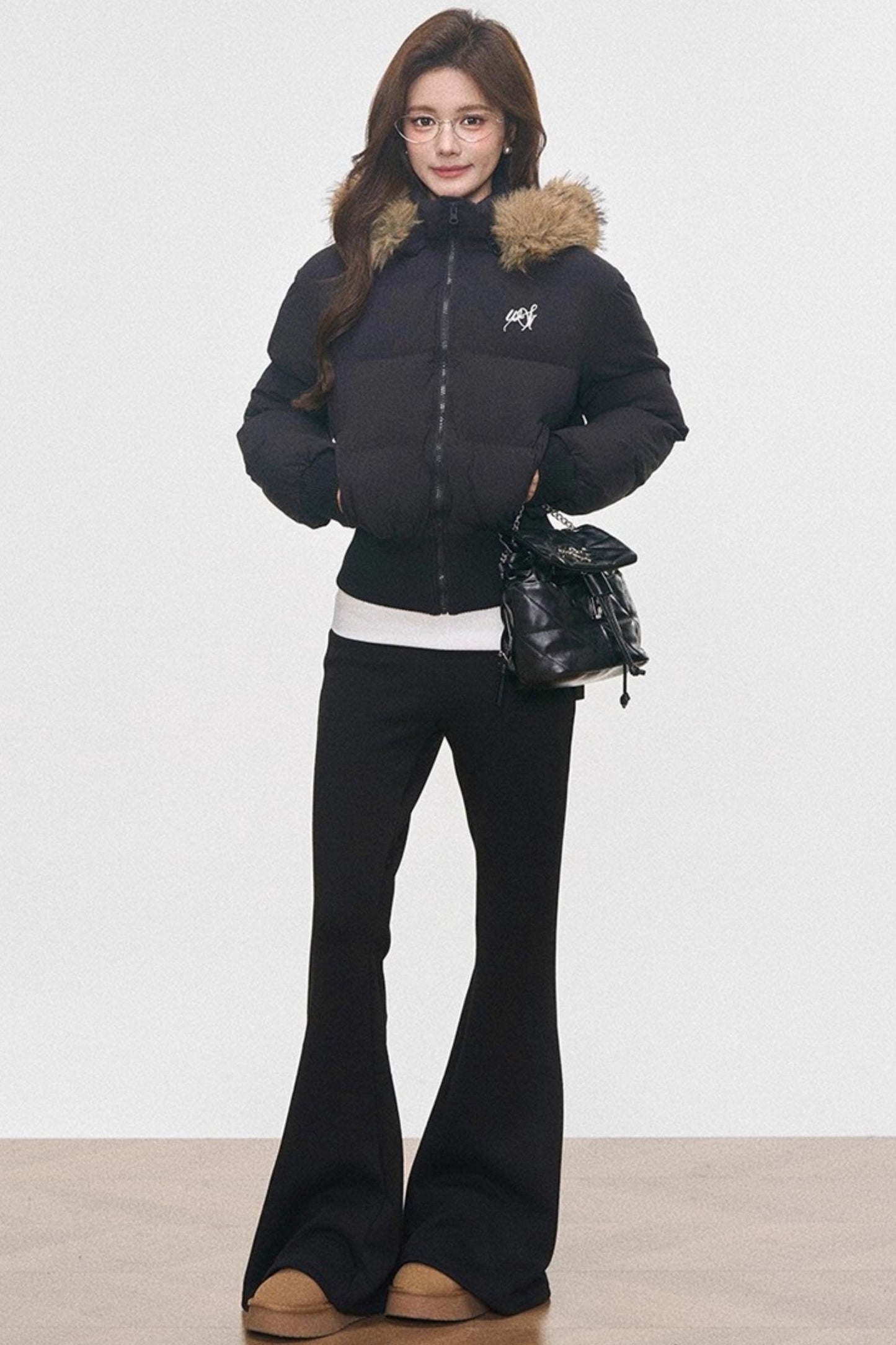 Fur Collar Cotton Jacket Set-Up